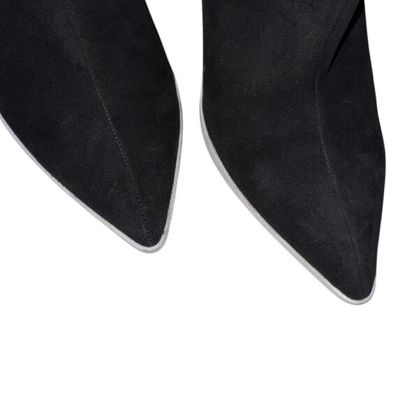 Off White Virgil Abloh Industrial Black White Suede Ankle Boots Size 40 - Picture 6 of 14